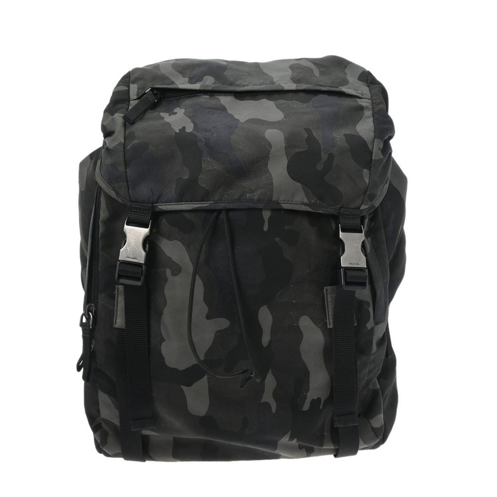 PRADA Camouflage Backpack Khaki Green Black Nylon